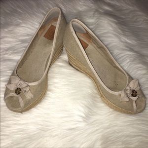 Tory Burch peep toe Beige espadrilles